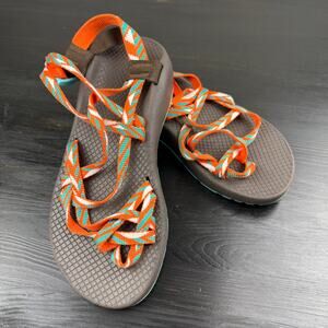 Chacos Sandals Orange Turquoise Brown Size 9 Women’s